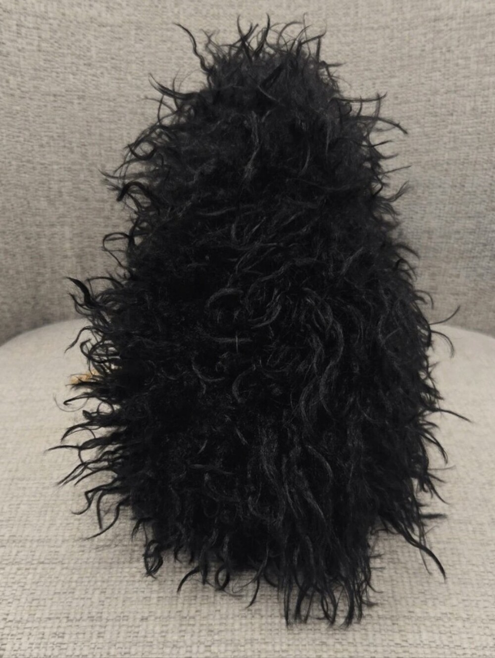 Haute Hippie Black Curly Faux Fur Clutch W Chain Ha - Picture 4 of 4